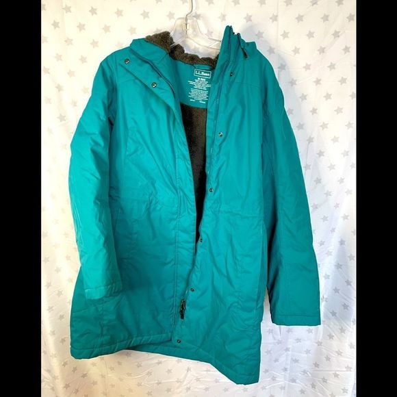 L.L. Bean Jackets & Coats Ll Bean Teal Fleece Lined Parka With Hood Poshmark